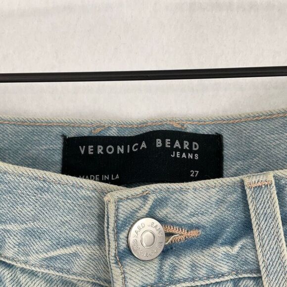 Veronica Beard Blue Blake Crop Straight High Rise Denim Jeans Size 27 - Picture 3 of 9